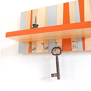 wall mounted shelf with hooks