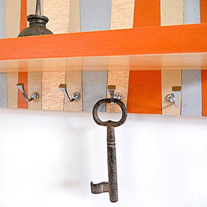 wall mounted shelf with hooks